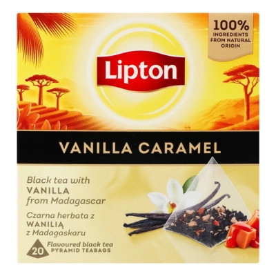 Чай Lipton чорний "Vanilla Caramel" 20 пакетиків (5063270110973) Вінниця - фото 1