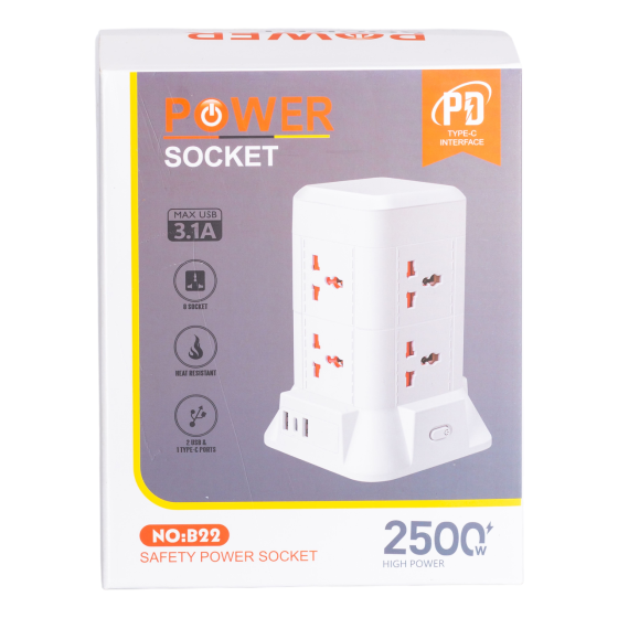 Удлинитель с 6 розетками, USB и беспроводной зарядкой Киев