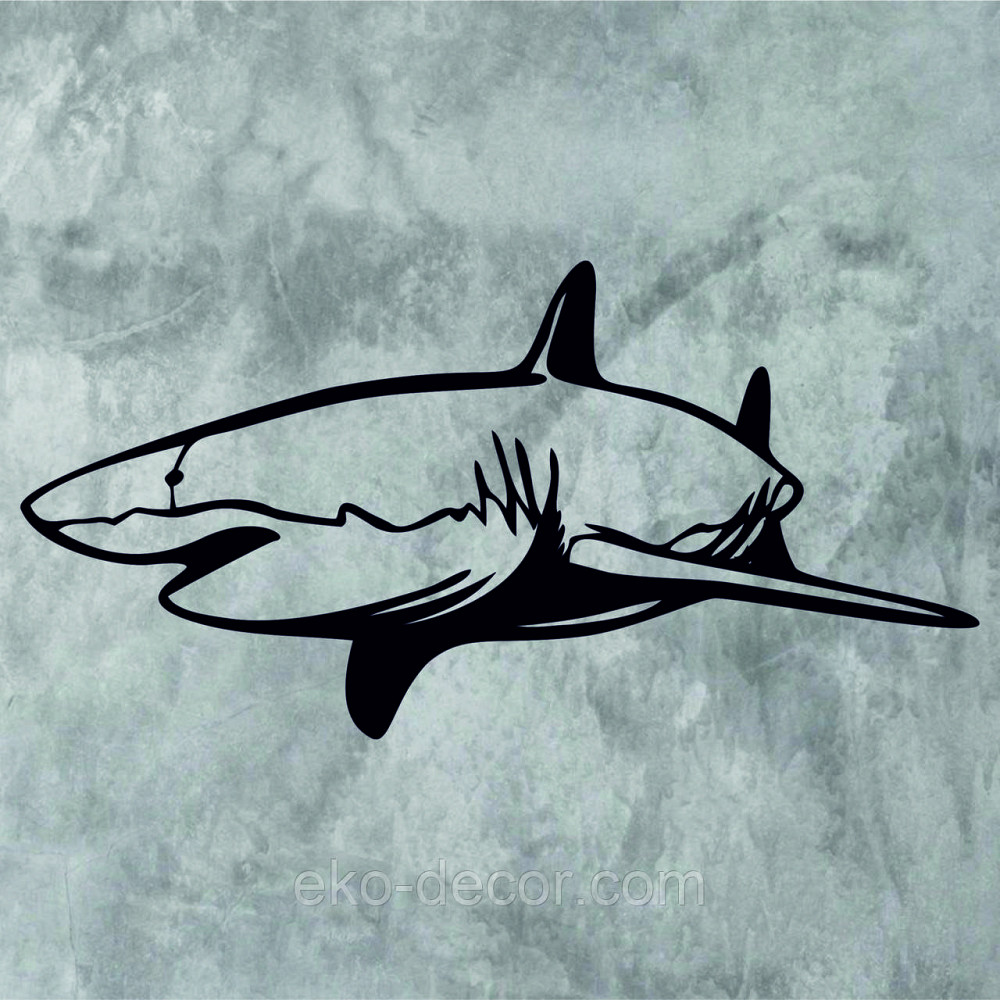 Декоративное настенное Панно «Акула» Декор на стену 70*34 см, Черный Киев - изображение 10