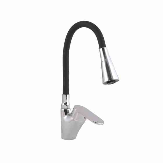 Смеситель для кухни Lidz Tani 007F3 с гибким изливом (k40) LDTAN007F3BCR37649 хром/черный Киев