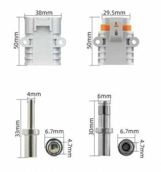 Силовой разъем герметичный 600V 100A 2 контакта (комплект мама+папа) Харьков - изображение 1