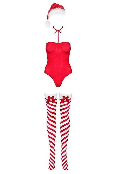 Боди Obsessive Kissmas teddy red L/XL (мятая упаковка!!!) Sex Aura Киев - изображение 4