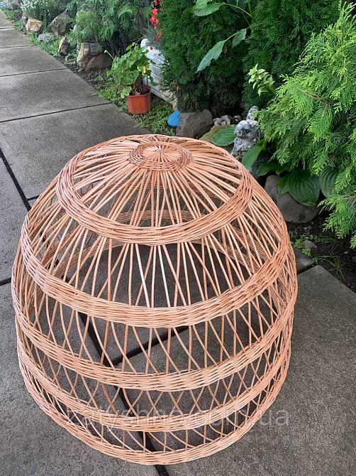 Кругла кавова люстра плетена Київ - фото 1