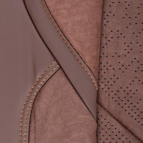 Набір коричневих чохлів з екошкіри VB-8828 2 передні + 2 підголівники Харків - фото 4