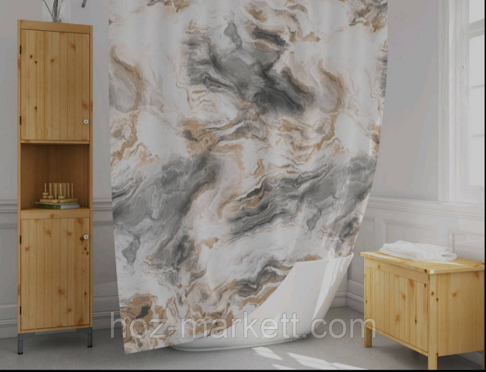 Тканевая шторка для душа Тропик 180 х 200 см Турция Абстракция Харьков - изображение 1