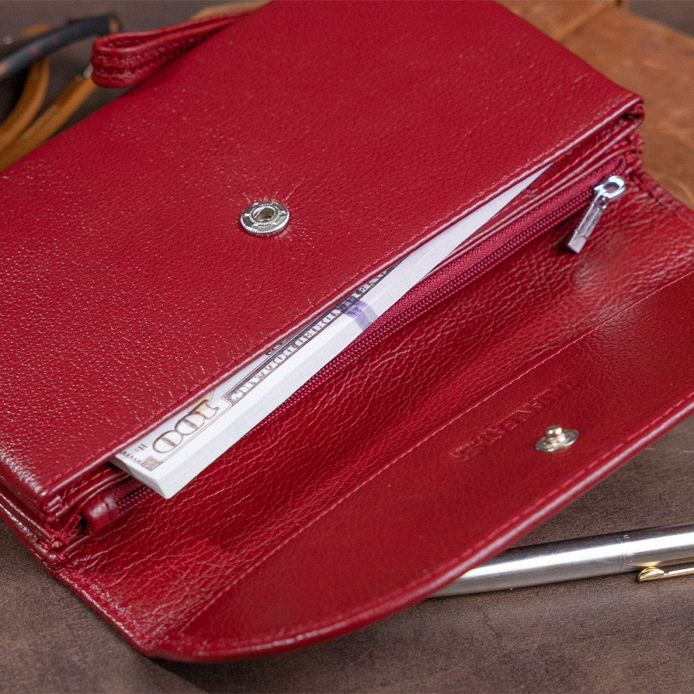 Клатч из кожи женский ST Leather 19318 Бордовый Киев - изображение 3