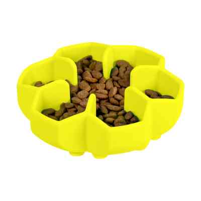 Универсальная посуда для животных WAUDOG Silicone миска для медленного питания 750 мл желтая (23548) Винница