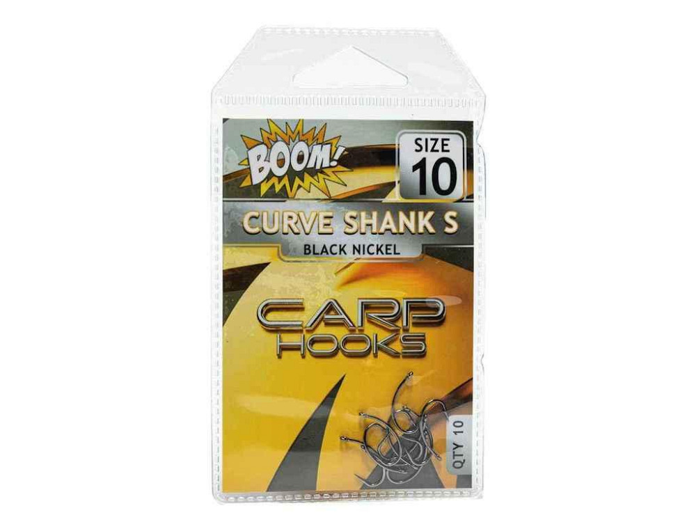 Крючок для мирной рыбы Curve Shank S No10 (10 шт/уп) (Black Nickel) ТМ BOOM Киев - изображение 2