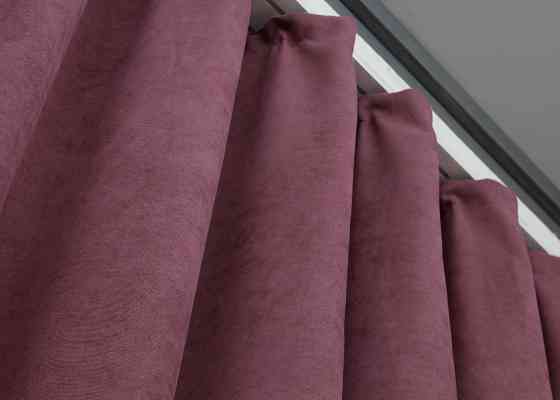 Комплект готових штор VR-Textil Мікровелюр Petek № 1490ш Пурпурний 150х290 см 2 шт (33-0378) Київ