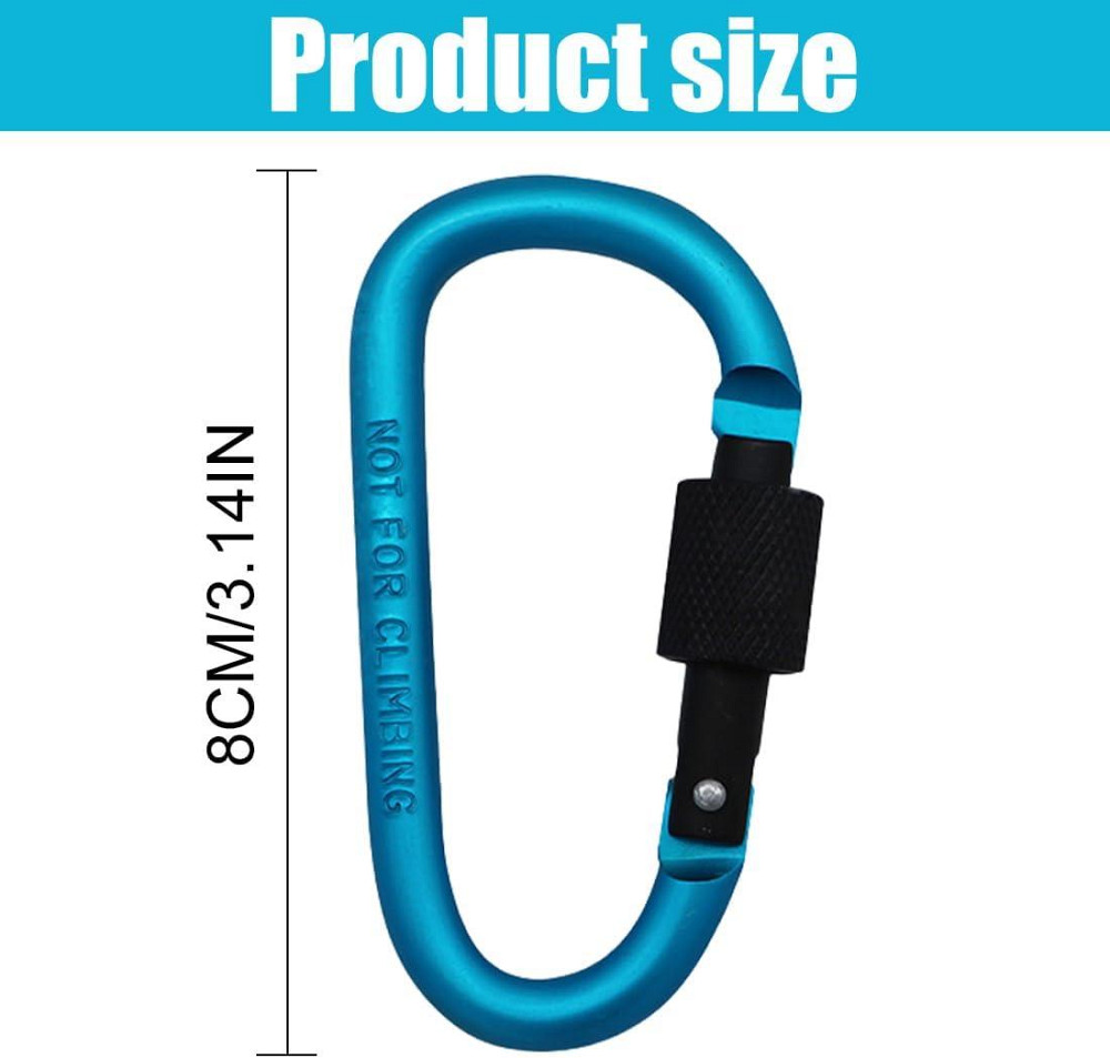 Карабин алюмінієвий кольоровий для туризму 8 см Київ - фото 3