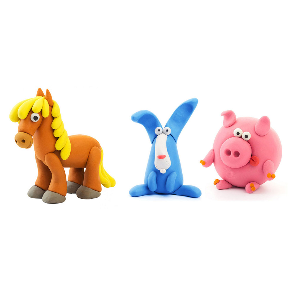 Набір пластиліну, що самостійно твердіє, ЛІПАКА – Поросятко, конячка, кролик Дніпро - фото 3