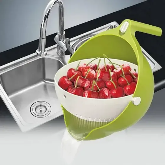 Универсальная миска – друшляк Mesh Strainer Drain Basket ∙ Хозяйственная силиконовая корзина со сливом 2в1 Коломия