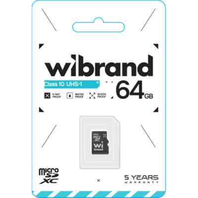 Карта памяти Wibrand 64GB mictoSD class 10 UHS-I (WICDXU1/64GB) Винница