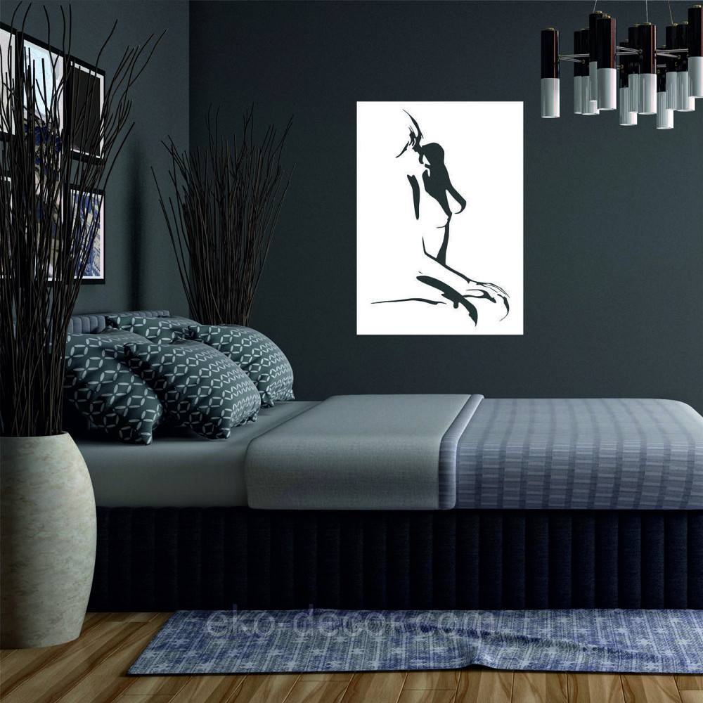 Декоративное настенное Панно «Силуэт женщины», Декор на стену 70*50 см, Белый Киев - изображение 2
