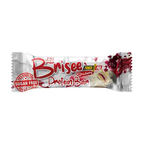 Протеиновый батончик со вкусом клубники Brisee 25% 20шт 55g Strawberry Киев