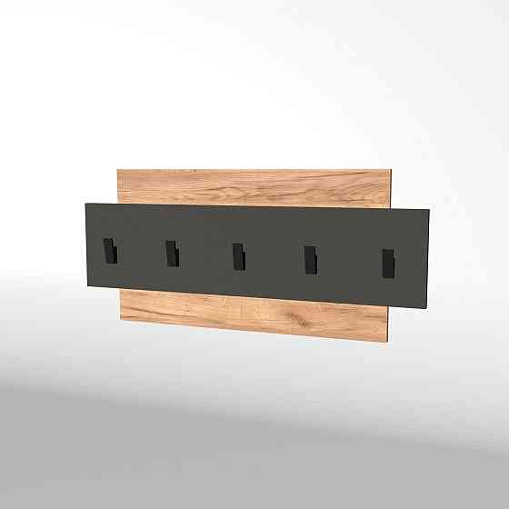 Вешалка настенная Эверест Нордик-800 80х3х36 см Графит + Дуб крафт золотой (DTM-5520) Львов