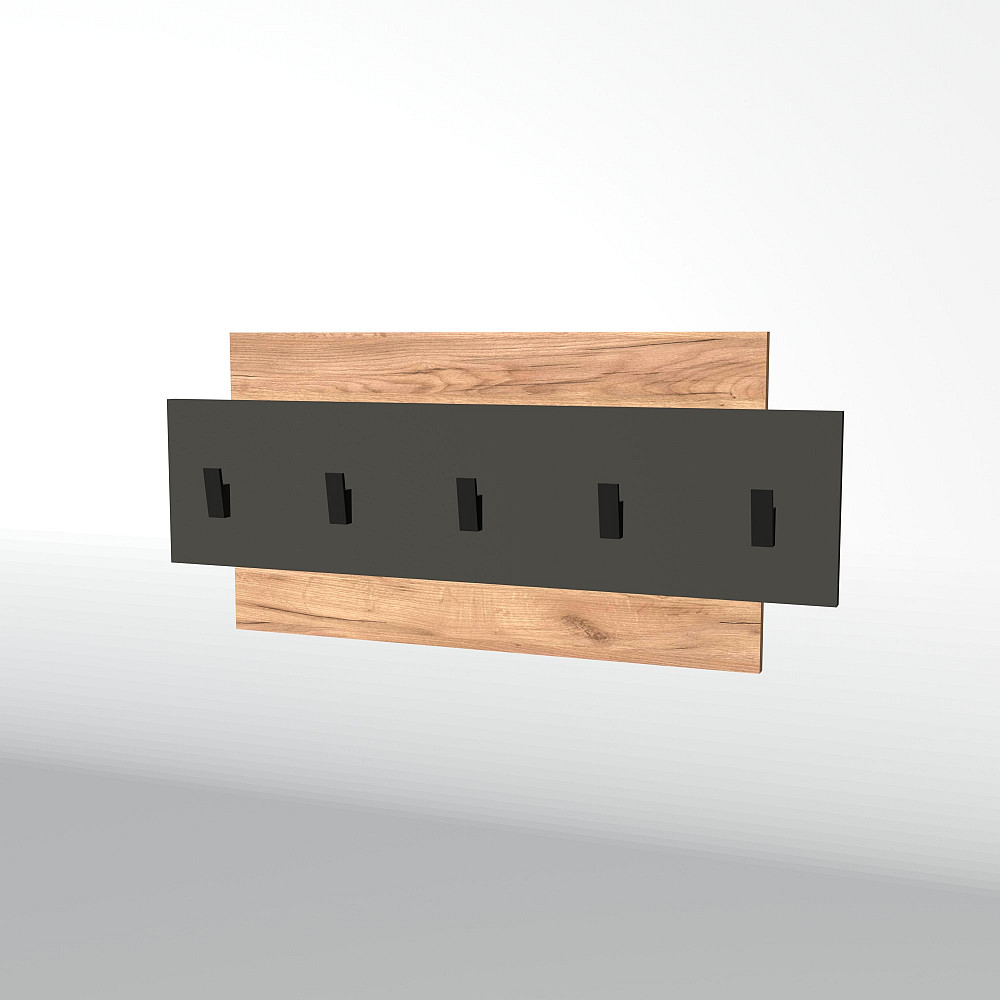 Вешалка настенная Эверест Нордик-800 80х3х36 см Графит + Дуб крафт золотой (DTM-5520) Львов - изображение 1