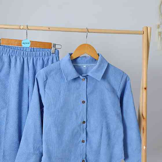 Святковий вельветовий костюм сорочка+штани для хлопчика блакитного кольору Кам'янець-Подільський