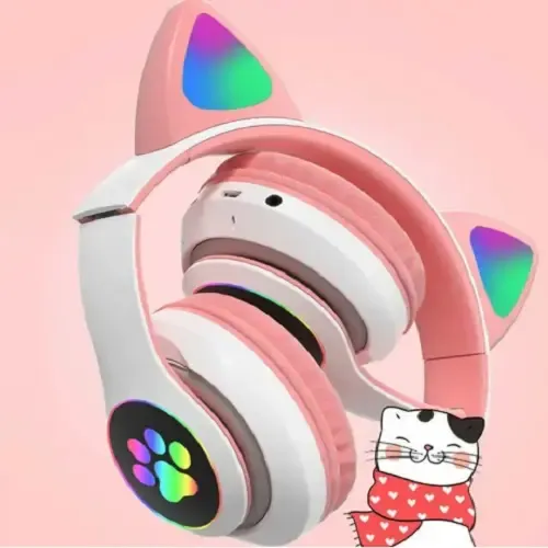 Беспроводные наушники с кошачьими ушками (розовый) Коломыя