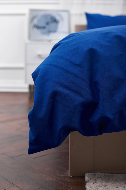 Комплект постельного белья Ideal Textile, бязь синий однотон, двуспальный евро Черновцы - изображение 4