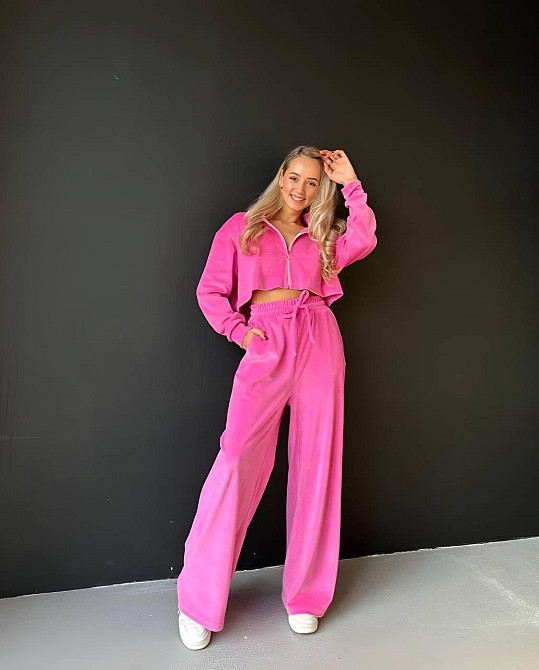 Жіночий прогулянковий плюшевий костюм двійка: кофта і штани Одеса - фото 1