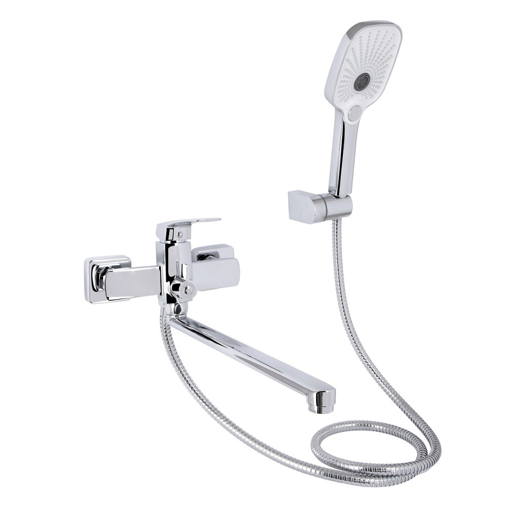 Змішувач для ванни Qtap Tern з довгим поворотним виливом (з душовим гарнітуром) QTTER260CRM47587 Chrome Київ - фото 8