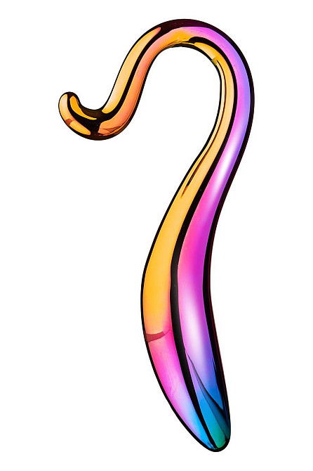 Изогнутый стеклянный фаллоимитатор Dream Toys Glamour Glass, разноцветный Sex Aura Киев - изображение 1