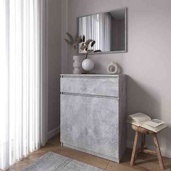 Комод тумба VAYS R-23, з шухлядою та відділенням з полицями, без ручок, ЛДСП, 80×40×98 см - для дому, спальні, передпокою Львів