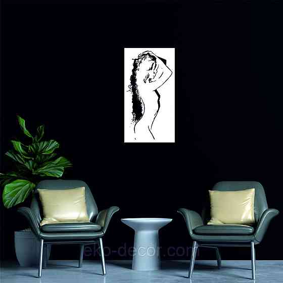 Декоративное настенное Панно «Силуэт женщины», Декор на стену 90*48 см, Белый Киев