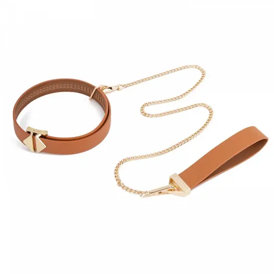 Повідець LOCKINK Tied Collar with Leash Set - Brown Львів