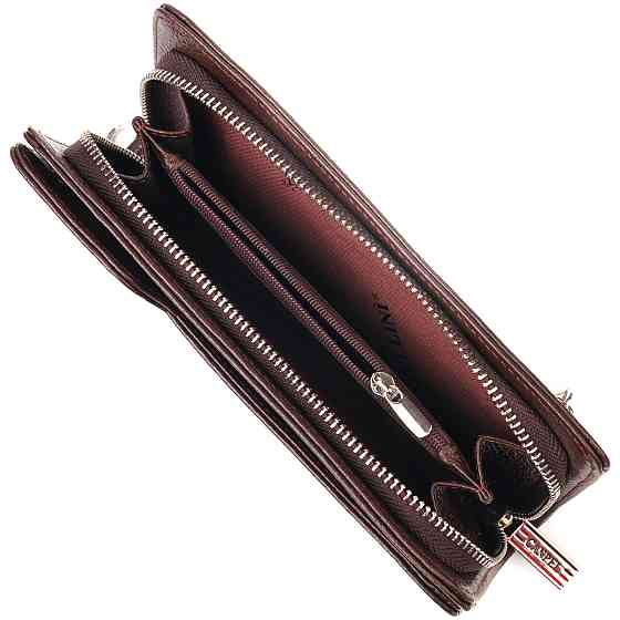 Оригінальне портмоне клатч із натуральної шкіри CANPELLINI 21537 Коричневе Київ