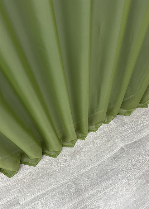 Тюль шифон однотонный, цвет оливковый Киев - изображение 5
