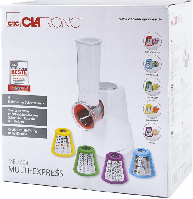Електрична Овочерізка багатофункціональна 5 насадок Clatronic МЕ (3604) Нововолинськ - фото 10