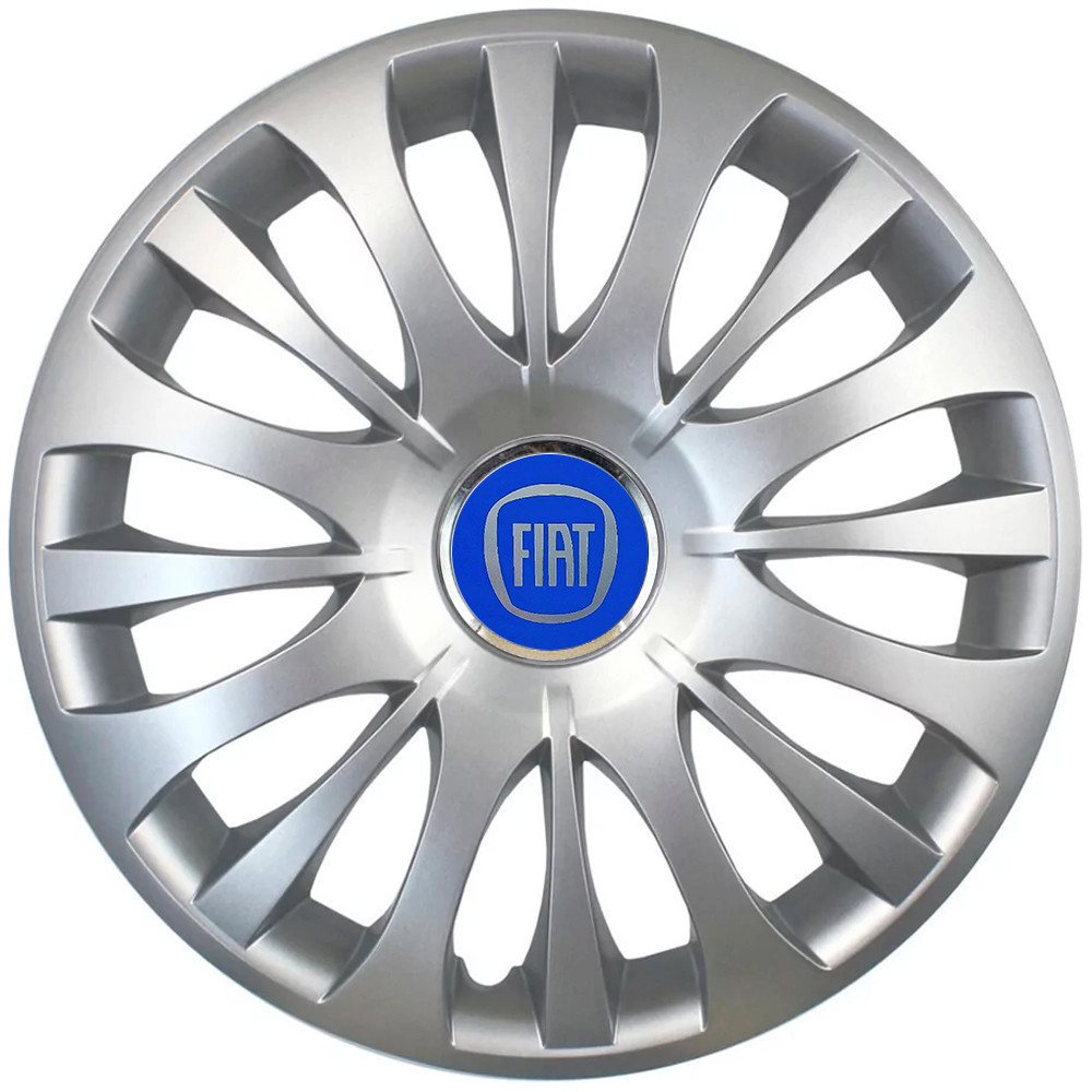 Автомобільні модельні ковпаки R15 Fiat (синій) 329 4шт, SJS, сріблясті Вінниця - фото 1