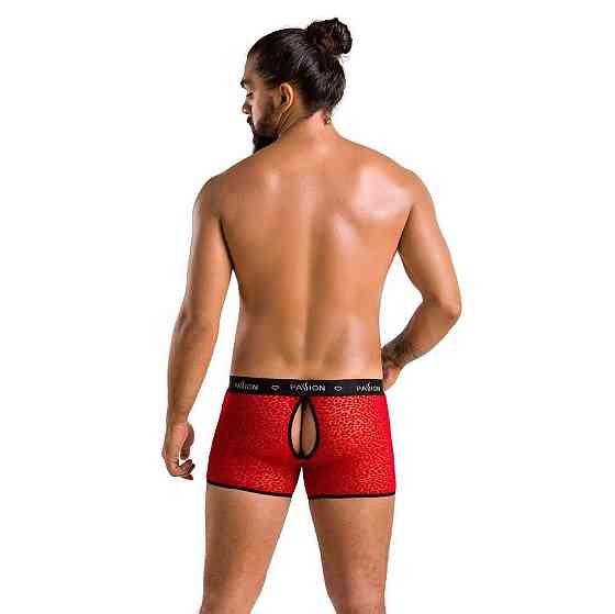 Мужские прозрачные боксеры Passion 046 SHORT PARKER L/XL Red, сетка, под леопард Sex Aura Киев