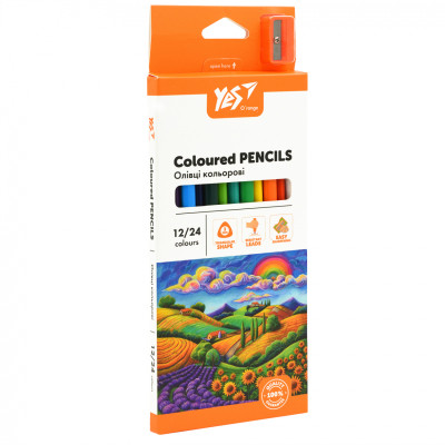 Карандаши цветные Yes Orange Line 12/24 кольорів з точилкою (290755) Винница - изображение 1