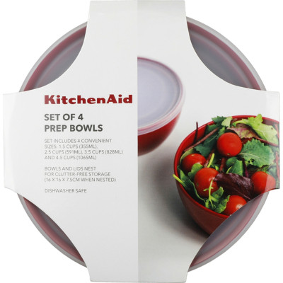Миска KitchenAid Universal, з кришками, набір 4 шт, червоний (KQG176OSERE) Винница - изображение 5