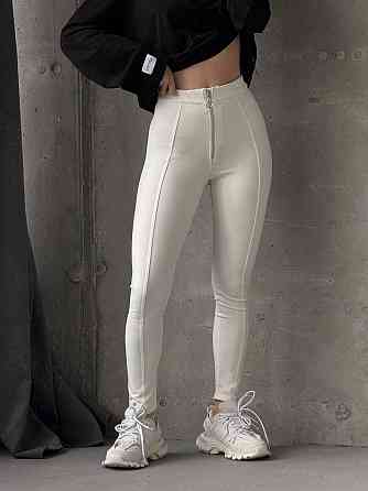 Женские повседневные леггинсы с молнией турецкий трикотаж алекс Молочный, 46/48 Одесса