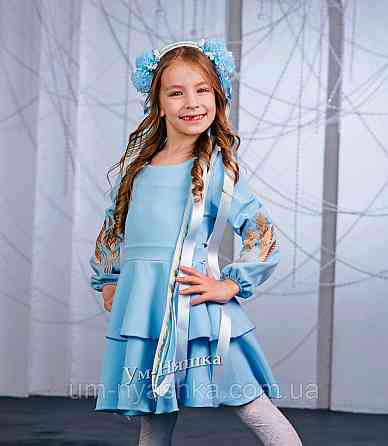 Дитяче плаття з вишивкою на рукавах Поділля-колоски Кривий Ріг