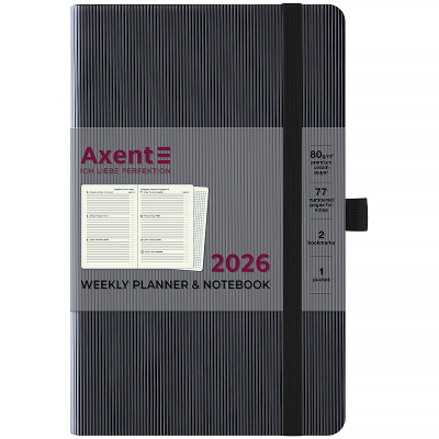 Тижневик Axent датований 2026 Partner Lines 125х195, чорний (8515-26-01-A) Вінниця - фото 2