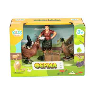 Фигурка Kids Team набор Ферма фермерша,курица, кролик, утка (Q9899-T7_3) Винница