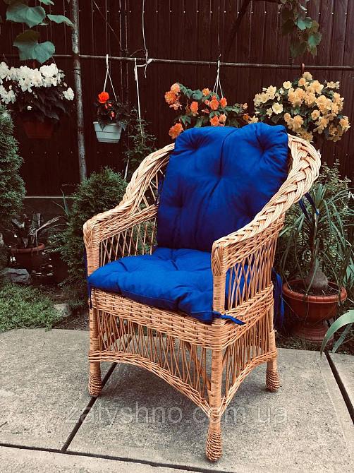 Крісло із лози з подушкою Київ - фото 4