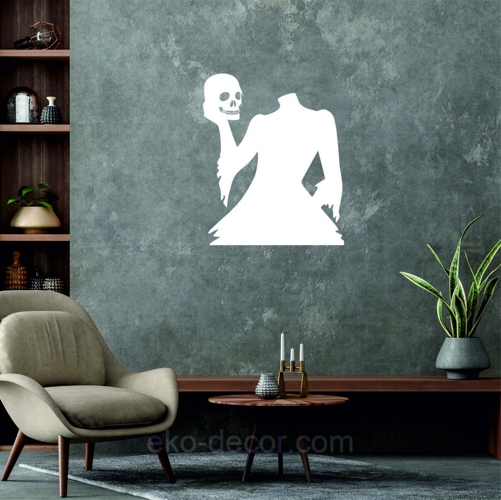 Декоративное настенное Панно «Безголовая женщина и череп», Декор на стену 70*57 см, Белый Киев - изображение 6