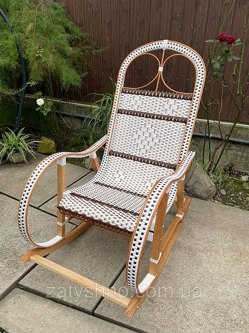 Качалка из лозы плетеная белая Киев - изображение 1