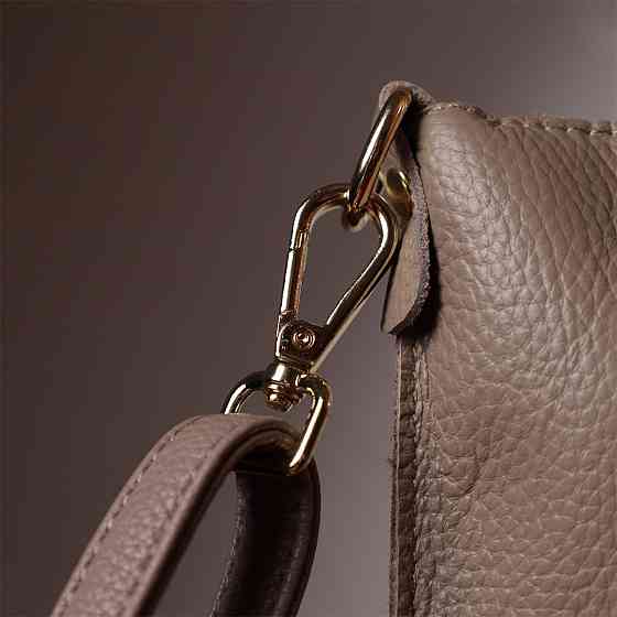 Жіноча сумка-клатч з двома ременями з натуральної шкіри Бежева (Vintage) Київ