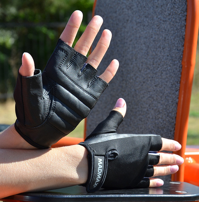 Рукавички для фітнесу MadMax MFG-251 Rainbow Grey M Киев - изображение 8