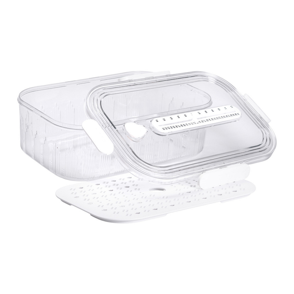 Контейнер для еды пластиковый 32.5х22.5х11 см пищевой контейнер с индикатором даты 4.2 л Белый HP-27-2 Киев - изображение 7