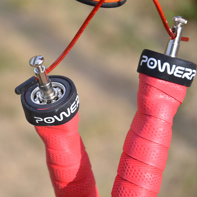 Скакалка швидкісна на підшипниках PowerPlay 4208 Fitness Jump Rope Червона (3m.) Кам'янське - фото 6