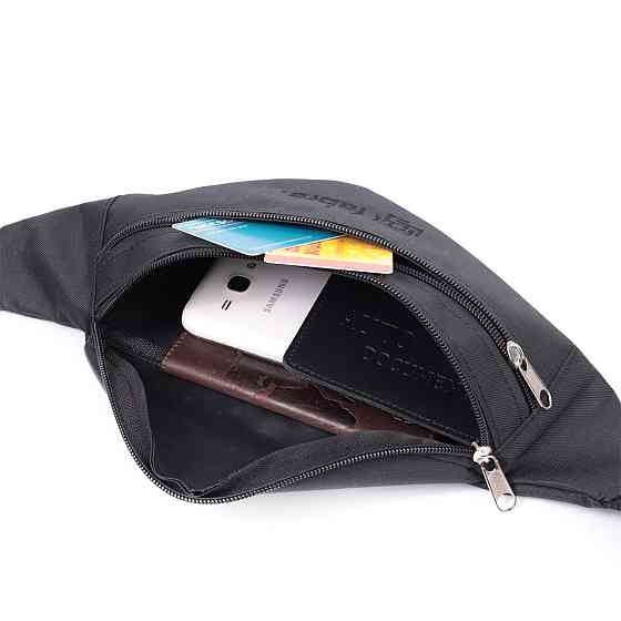 Універсальна сумка на пояс з якісного поліестеру Чорний (FABRA) Київ