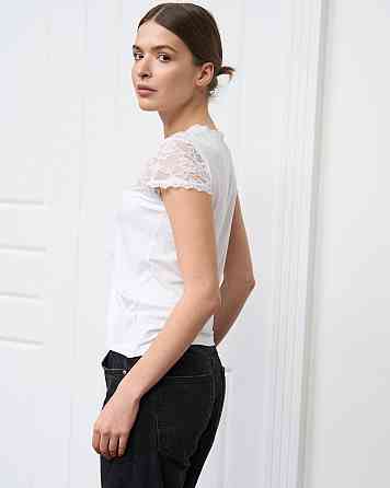 Футболка Ozkan з прозорим верхом, біл, чорн — Viscose 4XL Київ